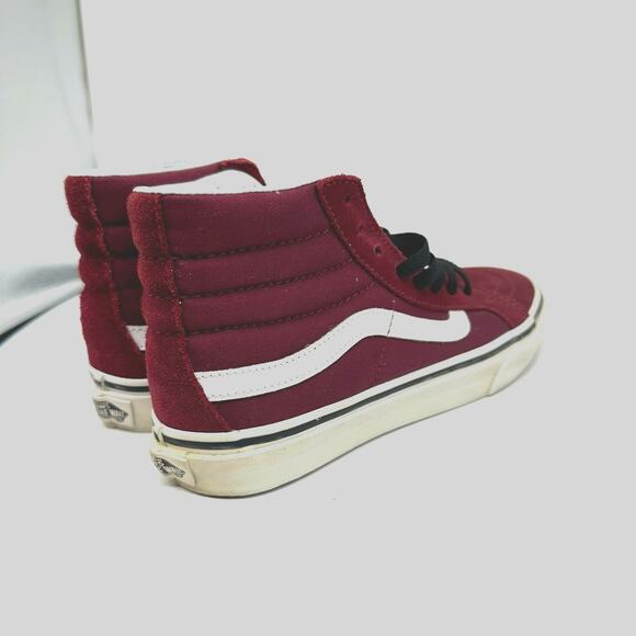 VANS Sk8-Hi Maroon High Top Sneaker Size Mens 5 Womens 6.5 Athleisure Skater - Picture 8 of 16